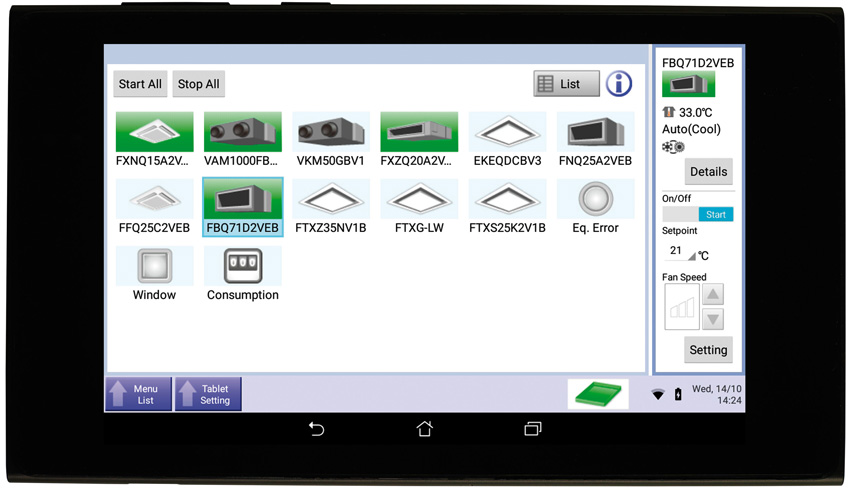 Das optionale Tablet mit bedienfreundlicher Oberfläche...