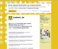 Screenshot der Junkers-Seite bei Twitter