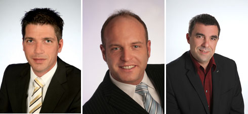 Matthias Eggler, Andreas Föll und Michael Loskarn (von...