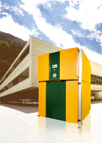 Der KWB Powerfire mit einer Leistung von 300 kW ist die jüngste Entwicklung bei KWB, die speziell für den Einsatz im Geschoßwohnbau und Siedlungsbaubereich konzipiert wurde. Fotos: KWB