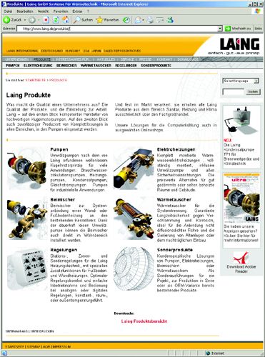 Die neuen Laing Internetseiten rund um das Thema Pumpen-...