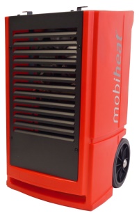 Der neue mobiheat Luftentfeuchter MHLE710 im High-Tech-Kunststoffgehäuse arbeitet nach dem Kondensationsprinzip und erreicht optimale Entfeuchtungsergebnisse von bis zu 55l/24h. Bilder: mobiheat