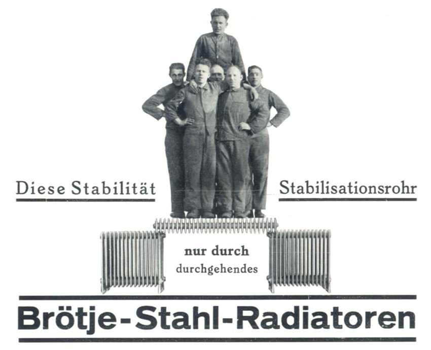 Qualitätstest 1936: BRÖTJE Stahl Radiatoren mit durchgängiges...