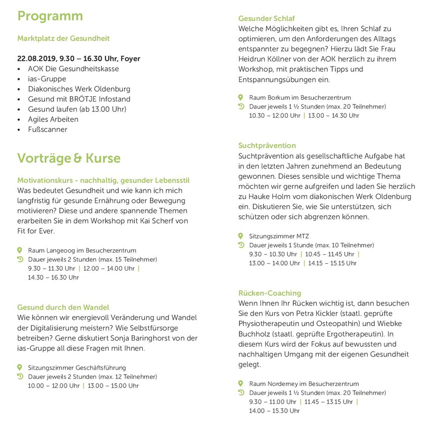 Aus einer Vielzahl von Vorträgen und Kursen konnte...