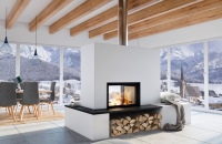 Die neu konzipierte Luftführung des Kamineinsatzes Lina W TV 7345 von Camina & Schmid ermöglicht eine klarere Sicht auf das Flammenspiel.<br />Bild: Camina & Schmid Feuerdesign und Technik 