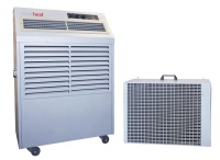 Mobiles Split-Klimagerät mobiheat MC7 mit 7 kW Leistung für besonders geräuscharme Kühlung durch Innen- und Außeneinheit. 