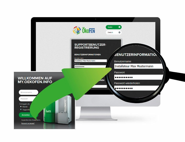 Einfache Registrierung für den Installateur auf my.oekofen.info....