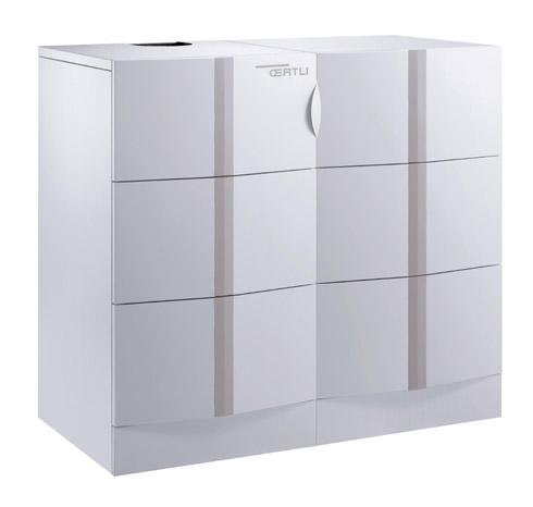 Der Gas-Brennwertkessel mit 150 l Warmwasserspeicher...