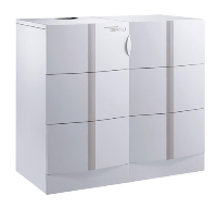Der Gas-Brennwertkessel mit 150 l Warmwasserspeicher.