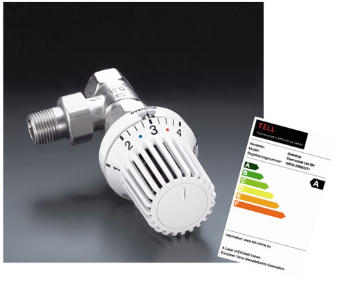 „Thermostatic Efficiency Label“ für z.B. „Uni XH“ Thermostat...