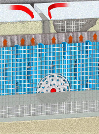 Das Refatec-System entkoppelt die alten Untergründe durch einen Belüftungsraum hinter der neuen Bekleidung und wirkt damit wie eine vorgehängte Fassade. Deswegen müssen schadhafte Putze und durchfeuchtete Dämmstoffe nicht mehr abgeklopft werden, sondern können aufgrund des Belüftungs-Systems austrocknen, so dass ihre Wärmedämmfähigkeit wieder hergestellt ist. <small>(Graphik: Gutjahr-Systemtechnik)</small>