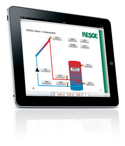 VBus®Touch ist die neue RESOL-App für das iPad, mit...