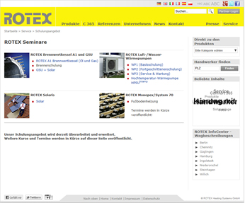 Seminarübersicht auf der Homepage www.rotex.de
