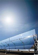 Die Parabolrinnen für Europas erstes solarthermisches.......