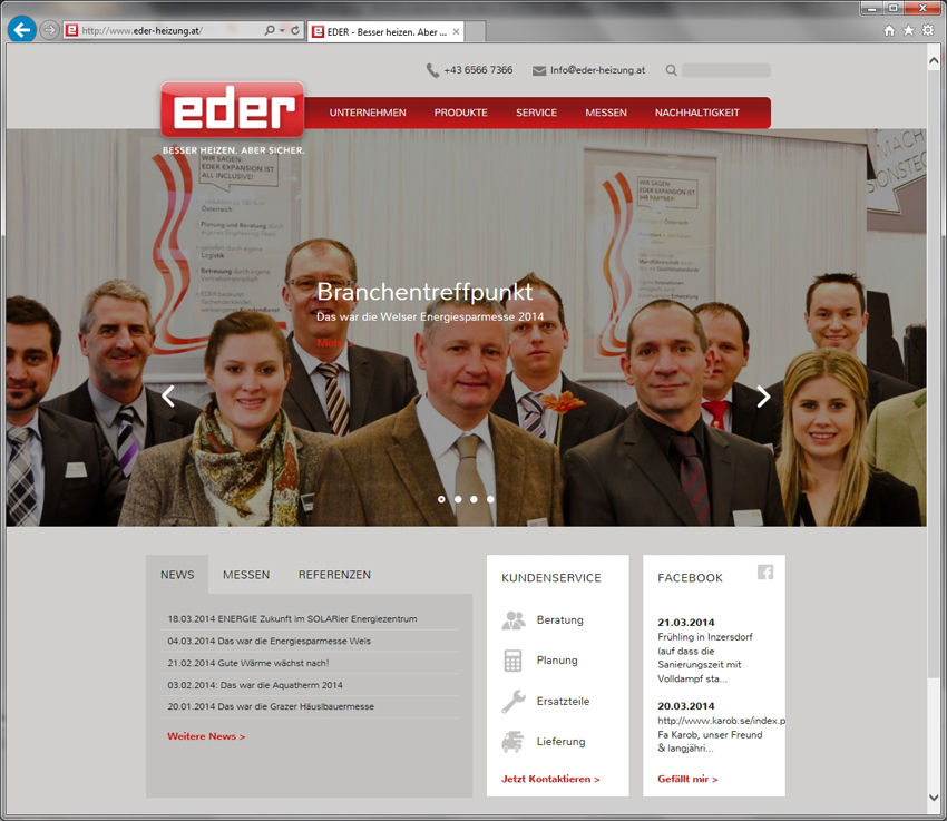 Screenshot Homepage