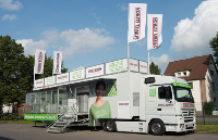Das Wärmepumpen-Mobil von STIEBEL ELTRON kommt – in dieser Woche am Donnerstag und Freitag nach Neckarsulm in die Rötelstraße. Foto: Stiebel Eltron