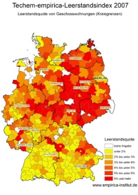 Die Deutschlandkarte zum Techem-empirica-Leerstandsindex.......