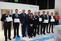 Übergabe der Zertifikate im Rahmen der ISH 2015 in Frankfurt. Bild: Kermi