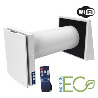 App starten statt Fenster öffnen: Der Vento Expert 50-1 W verfügt über einen internen Router, kann aber auch in das hausinterne WLAN-Netzwerk eingebunden und per App auf mobilen Endgeräten im Verbund mit anderen Lüftungskomponenten gesteuert werden. <br />Bild: Blauberg Ventilatoren<br />