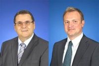Peter Bolender (li) repräsentiert Berkefeld in Niedersachsen und Ostwestfalen. Sven Knobloch(re) ist für SHK-Handwerk, Planer und Industrie in Baden-Württemberg zuständig. Bild: Berkefeld