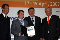 Stephan Kohler; Hans-Jürgen Ludwig, Geschäftsführer Paderborner Brauerei Haus Cramer KG; Michael Glos; Sepp D. Heckmann.