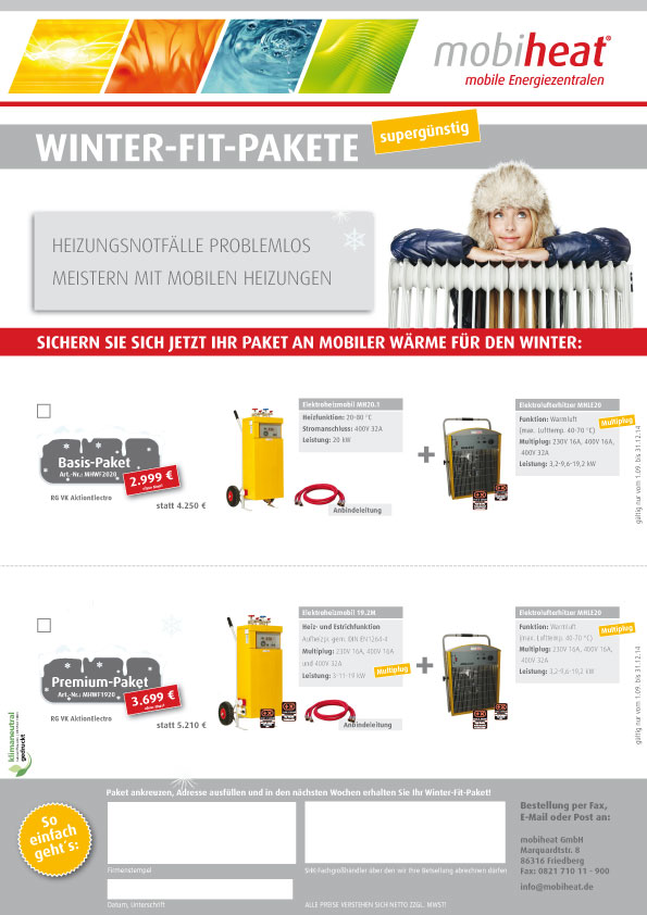 Kombi-Pakete aus mobiheat Elektroheizmobil und Elektrolufterhitzer...