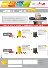 Kombi-Pakete aus mobiheat Elektroheizmobil und Elektrolufterhitzer gibt es bis Ende des Jahres zu besonders attraktiven Preisen mit den Winter-Fit-Paketen.   