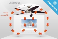 Mit Hilfe eines reversiblen Deckenventilators können Sie im Winter bis zu 30% der Heizkosten einsparen. Im Bild sehen Sie einen <a href="https://www.iventilatoren.de/deckenventilator-mit-licht-und-fernbedienung-westinghouse-bendan-72557-o-132-cm-x11963"target=_blank">Deckenventilator von Westinghouse</a>.<br />Bild: iVENTILATOREN