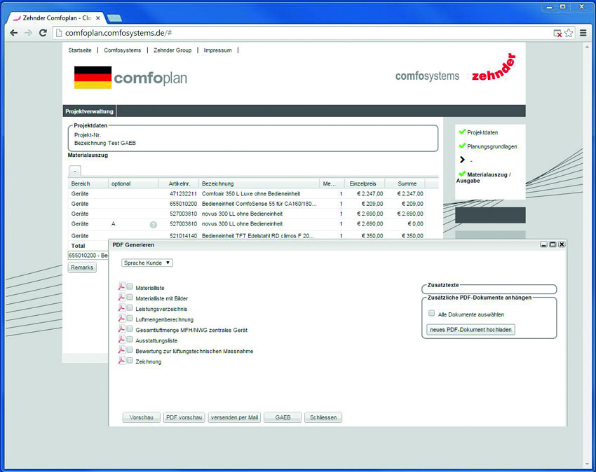 Das kostenlose Online-Planungstool Zehnder ComfoPlan...