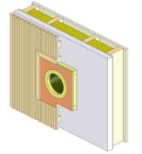 Einbau in eine Außenwand mit Holzverkleidung
