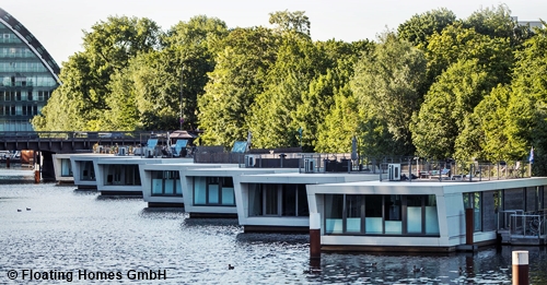 Floating Homes am am Hamburger Victoriakai-Ufer