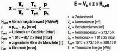 Gasabrechnung - Zustandszahl und Thermische Energie 