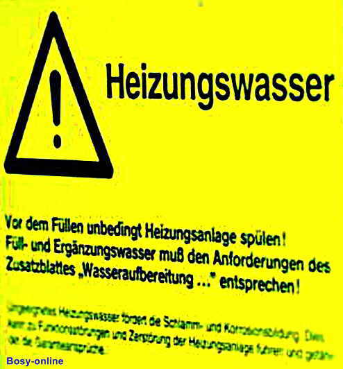 Hinweisschild "Heizungswasser"