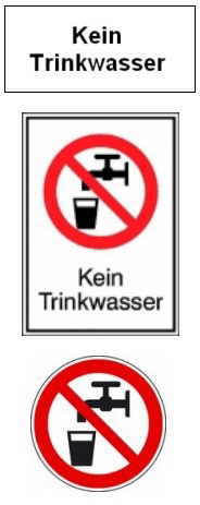 Hinweisschild - Kein Trinkwasser