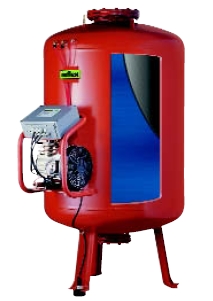Kompressorgesteuerte Druckhaltung;<br />Ausdehnungsgefäß mit tauschbarer<br />Blasenmembrane (Vollmembrane)
