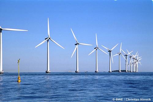 Windpark in der Ostsee vor der dänischen Küste