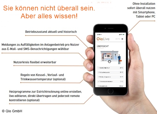 QioLive - Fernüberwachungs- und Regelungsportal für mobile Heizzentralen