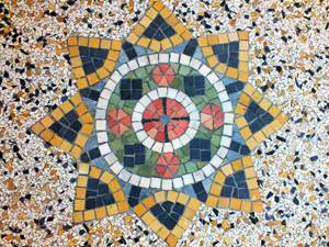 Terrazzo-Mosaikrosetten