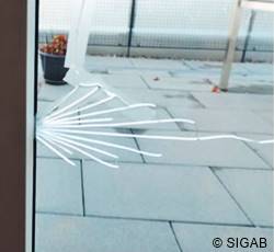 Thermischer Glasbruch bei Isolierglas, Palmsprung seitlich