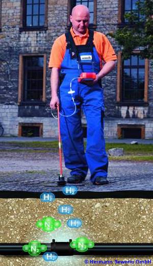 Tracergas zur Lokalisation von Lecks in Wasserleitungen