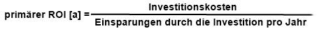Formel - Primäre ROI